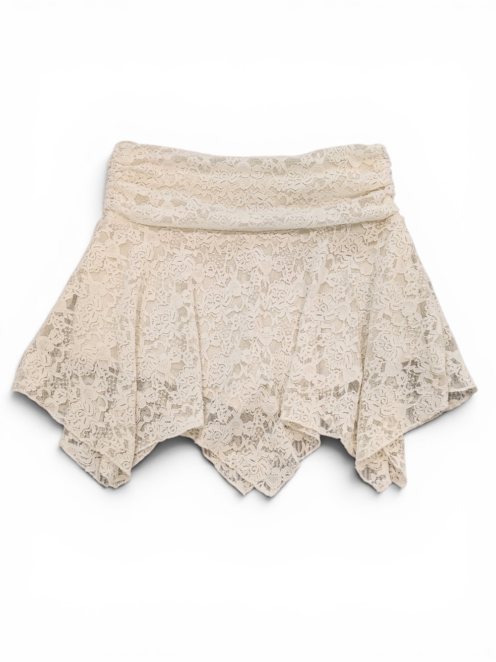 Madden NYC Y2K Lace Mini Skirt — Cream Size XXS